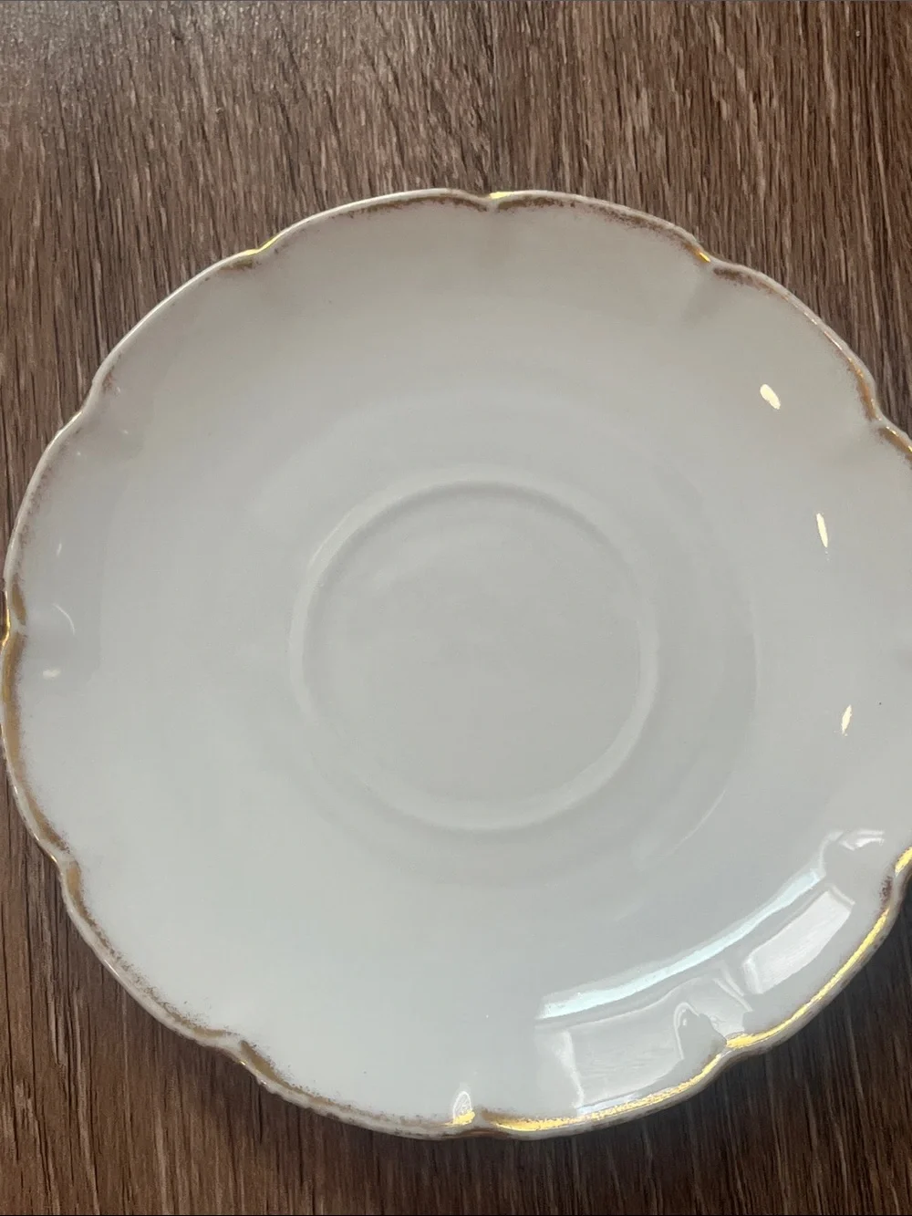 Vintage Victoria Austria White Porcelain Saucer with Gold Trim - Pack of 4